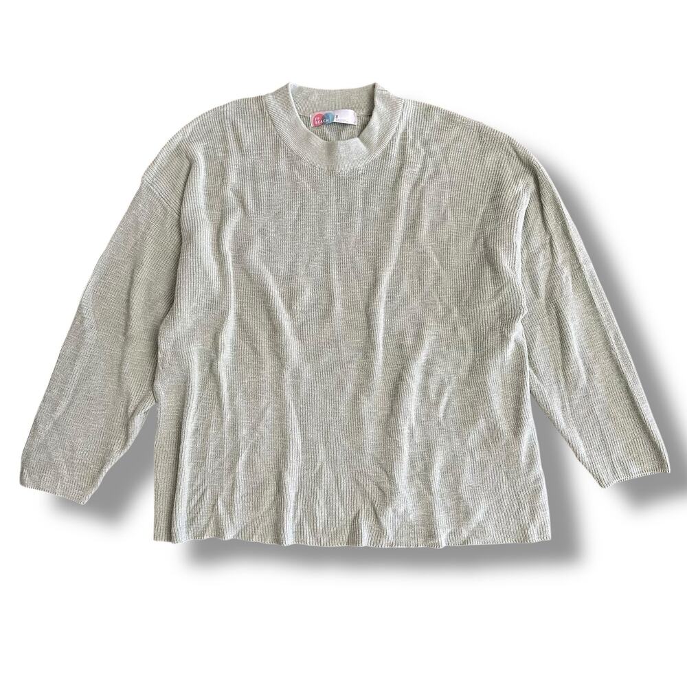FP Beach by Free‎ People Sage Green Waffle Knit Mock Neck Sweater Size M